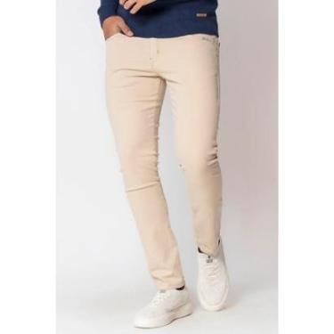 Imagem de Calça Sarja Masculina Skinny Básica Five Polo Wear Areia-Masculino