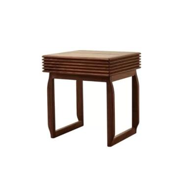 Imagem de Mesa lateral de sofá, mesa lateral de madeira maciça, sala de estar, quarto, gaveta quadrada de armazenamento, moderna, simples, mesa de centro