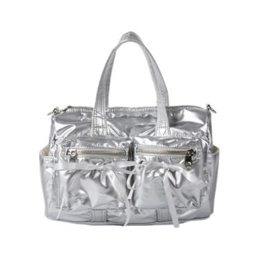 Imagem de NLAIOUSL Bolsa tiracolo versátil de nylon com interior espaçoso para mulheres essenciais, laço doce, vários bolsos, bolsa transversal