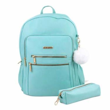 Imagem de Mochila Escolar Feminina Grande com Estojo Zíper Reforçado Ideal para 