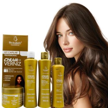Imagem de Kit capilar chuva de verniz anti frizz e brilho bio instinto