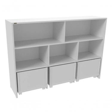 Imagem de Estante Organizador Com Baús Natan Branco 100% Mdf