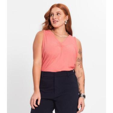 Imagem de Regata Plus Size Em Ribana Canelada Secret Glam Rosa, Plus G3, Rosa