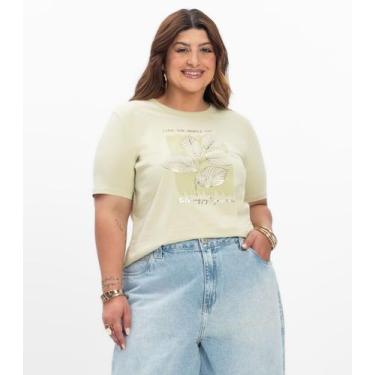 Imagem de Camiseta Feminina Plus Size Secret Glam Verde, Plus G2, Verde
