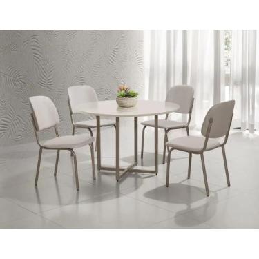 Imagem de Conjunto mesa romana dc 1,10 mdf c/vidro-4 cad.napoli dc - f/v a - a-5