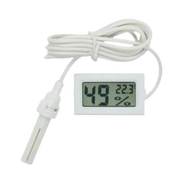 Imagem de Mini termômetro digital LCD com sonda à prova d'água para freezer gela