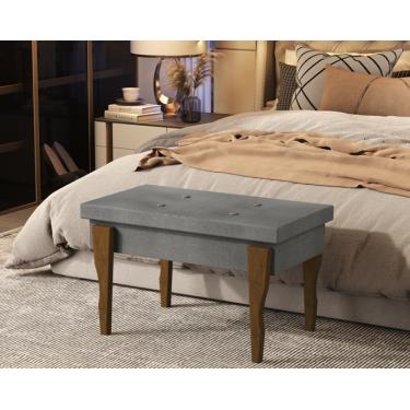 Imagem de Puff, Banqueta, Recamier Captone Espanha Pés de Madeira 0,97 Cor Cinza - Comprar Moveis em Casa