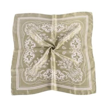 Imagem de Lenço De Seda Satin Vintage Paisley 70x70 Estilo Europeu-Americano Com