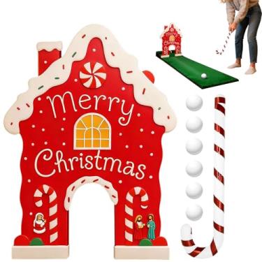 Imagem de Jogos de golfe para crianças – Brinquedos de Natal reutilizáveis, jogo de golfe de gengibre com bolas de bengala | para interação, entretenimento, crianças, adultos, família, sala de estar, eventos de
