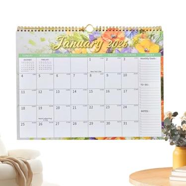 Imagem de Calendário de parede 2026-2027, planejador de encadernação de 18 meses, design de flores, calendário de parede grande de 18 meses, para mesa, escritório, sala de aula, escola, trabalho, casa, ano novo