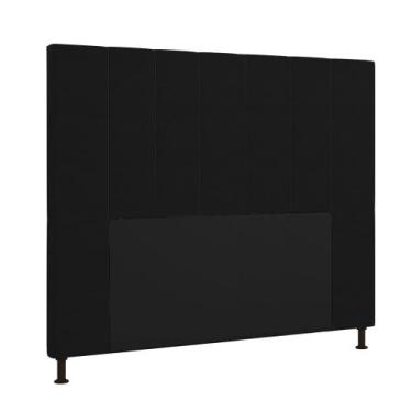Imagem de Cabeceira Malibu Para Cama Box Casal 140 cm material sintético Preto- 