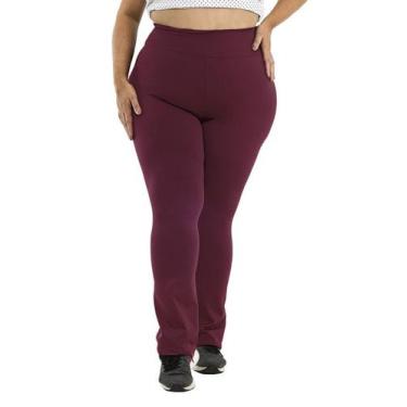 Imagem de Calça Flare  Plus Size Flanelada Inverno Grossa Cintura Alta - ASHYC, 