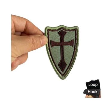 Imagem de Patch De Moral Tático Militar Bordado De Cavaleiros Templários De Jeru