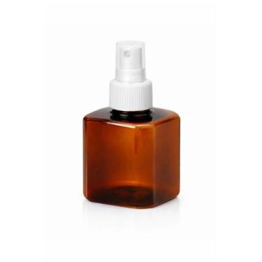Imagem de Kit 50 Frascos Plástico Âmbar Cubo 200ml com Válvula Spray para Multiu