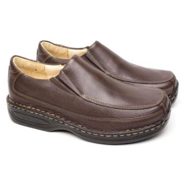 Imagem de Sapato Social Masculino Elástico Couro Conforto Causal Macio - Franca 