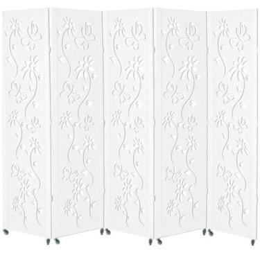 Imagem de 5 Biombo Pintado Sanfonado Com Rodinhas E Dobradiças Painel Mdf Folha 