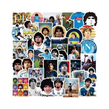 Imagem de 50 Adesivos Impermeáveis De Estrela Do Futebol Maradona Para Bagagem, 