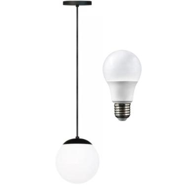 Imagem de Luminária Lustre Pendente 215cm Jabuticaba Globo Vidro 15cm Teto Gimpo
