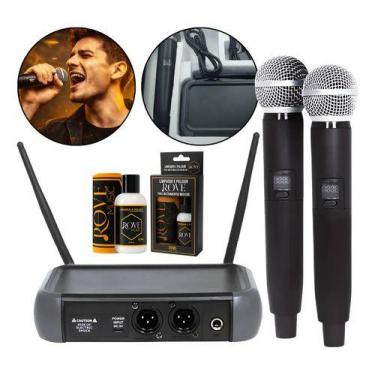 Imagem de Microfone sem Fio Lexsen Lm-258pll Duplo Multifrequencial Uhf + Polido