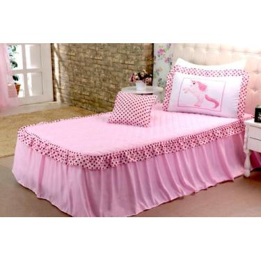 Imagem de SOLTEIRO Cobre Leito Colcha Unicórnio Menina Infantil Antialérgico Toq