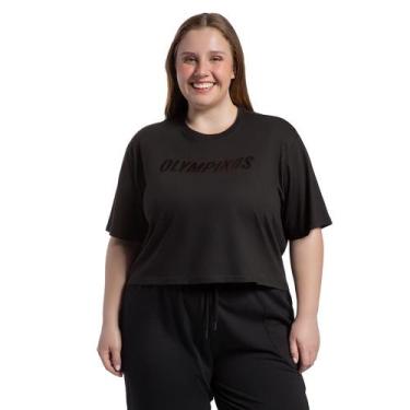 Imagem de Camiseta Box Olympikus Feminina Plus Size, Preto, G1