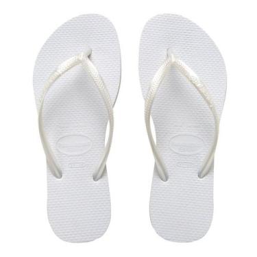 Imagem de Chinelo Havaianas Slim FC, Branco, 37-38