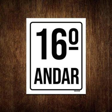 Imagem de Kit 5 Placas Sinalização Ambiente Identificação 16º Andar