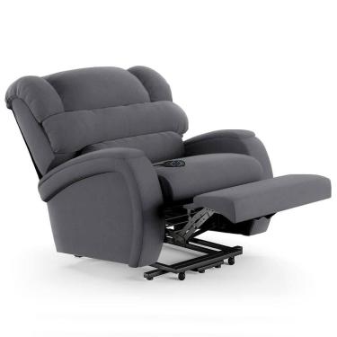 Imagem de Poltrona Do Papai Reclinável Kalie Elevação Lift Elétrico Fh9 Veludo Cinza - Mpozenato