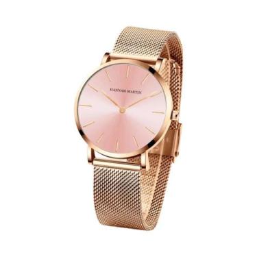 Imagem de Relógio De Quartzo Feminino Em Ouro Rosé Com Pulseira De Aço Inoxidáve