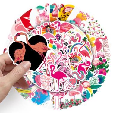 Imagem de Adesivos Flamingos, vinil impermeável, anime, 50 unidades/lote, 5-7 cm