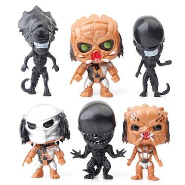 Imagem de Coleção Figure Toy Anime Aliens Predators 6 unidades de 10 cm - yiweis