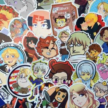 Imagem de Adesivos de vinil impermeável Axis Powers Hetalias 50 unidades/lote - 