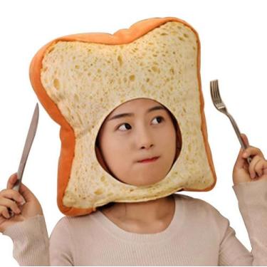 Imagem de Chapéu de fantasia BEESUM 2023 Cute Toast Plush Bread para adultos