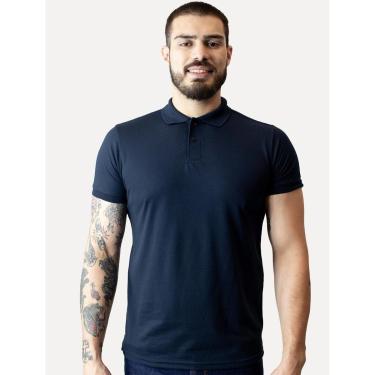 Imagem de Polo Dixen Masculina Piquet Gola Lisa Azul Marinho-Masculino