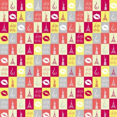 Imagem de Papel Parede Beijo Estatua Liberdade Paris Bicicleta Violão