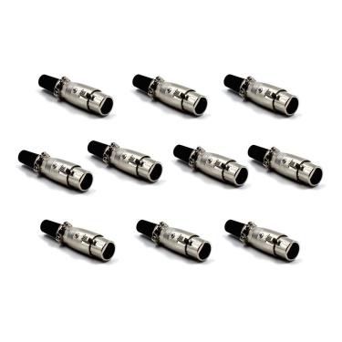 Imagem de Plug Canon Fêmea 3 Polos 10 Unidades