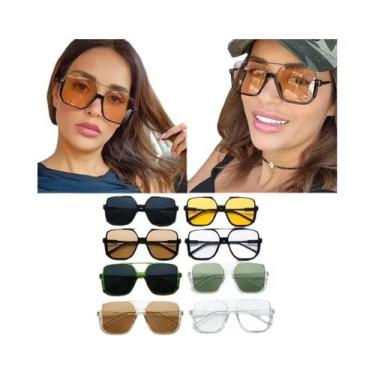 Imagem de Óculos De Sol Retrô Punk Pretos Unissex Com Armação Quadrada Anti Luz 