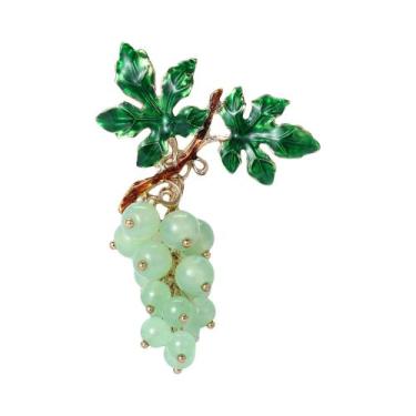 Imagem de Broche De Luxo Feminino Com Strass Em Formato De Uva E Pérolas, Acessó