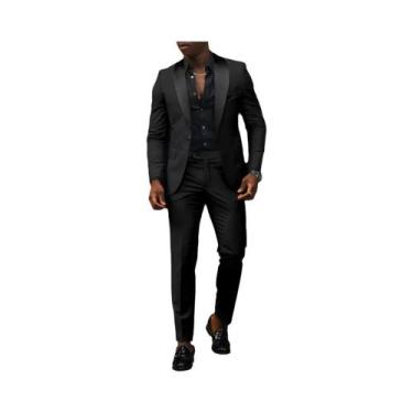Imagem de Conjunto De Terno Slim Fit Masculino De 2 Peças Com Botão Único Para C