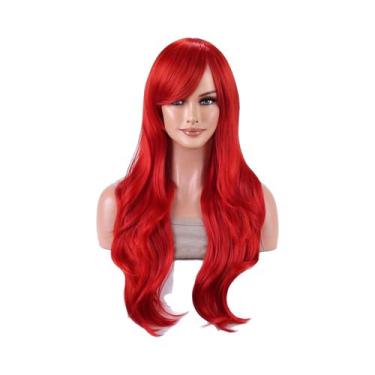 Imagem de Peruca Sintética Ondulada Cacheada De 28 Polegadas, Resistente Ao Calo