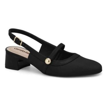 Imagem de Sapato Comfortflex Slingback - Feminino - Preto - 36, Preto, 36