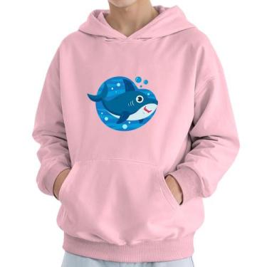 Imagem de Moletom Infantil Canguru Menino Estampa Shark Blue - Samcro, 10, Rosa
