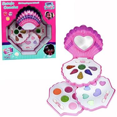 Imagem de Maquiagem Sobra Infantil Estojo Concha Pintar Dm Beauty Cheirinho Core