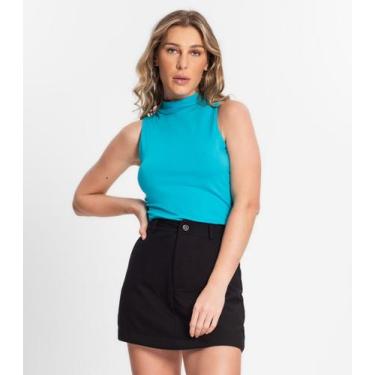 Imagem de Regata Feminina Gola Alta Endless Azul - Endless Básicos, GG, Azul