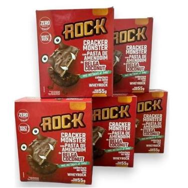 Imagem de Kit 5 Alfajor Cracker Fit Whey Protein 55g - Rock Peanut