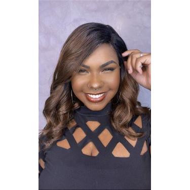 Imagem de Peruca Lace Front Fibra Premium Dilan Morena Iluminada - 40cm - Cia do