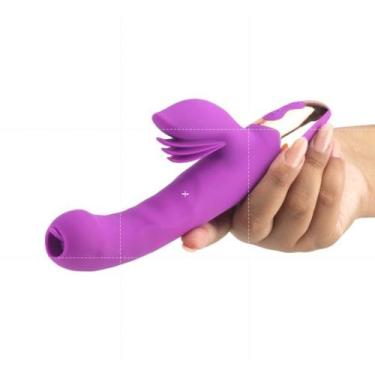Imagem de Vibrador Silicone Recarregável Vai e Vem Estimulador Clitóris Múltipla