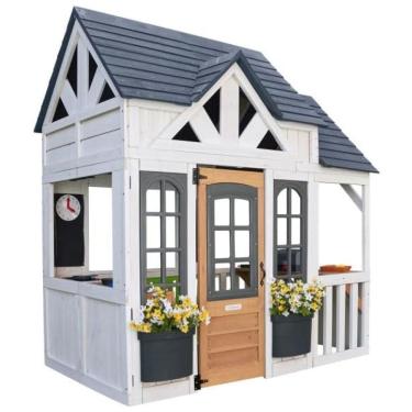 Imagem de Casa de Bonecas de Madeira ao Ar Livre KidKraft Lantana Lane com Cozinha e Porta com Aba