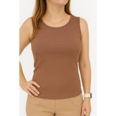 Imagem de Regata Blusa Feminina Básica Canelada-Feminino