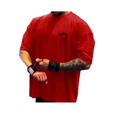 Imagem de Camiseta Esportiva Masculina Oversized De Algodão Com Gola Redonda Par